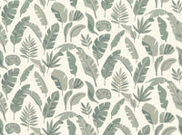 Sage Banana Leaf Tropical Mural design