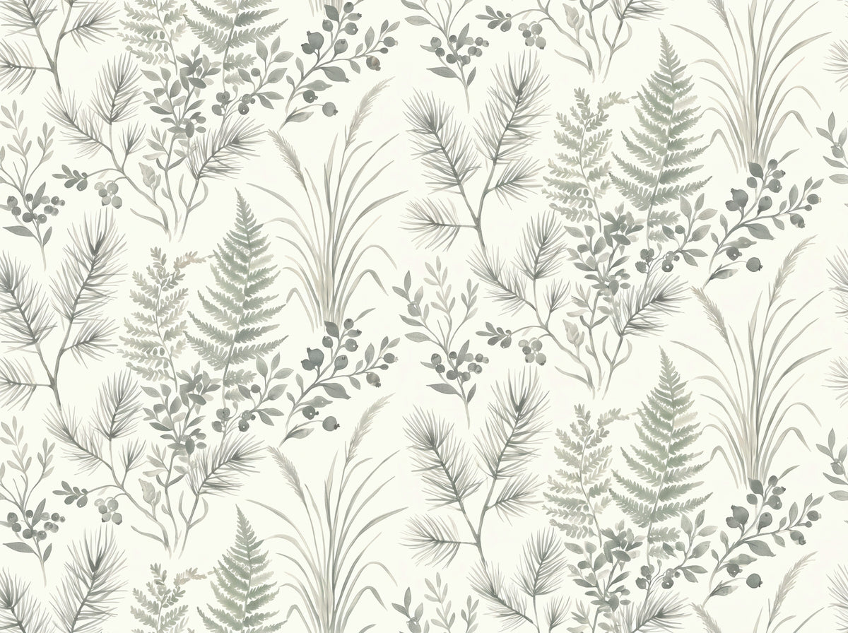 Sage Forest Botanical Mural placed in your room