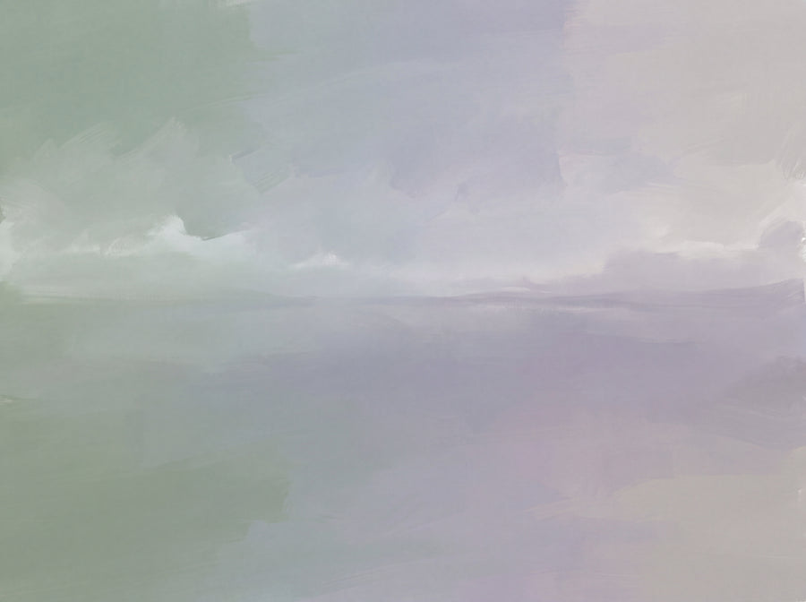 Sage Gradient Abstract Mural, preview of the area printed on your wall