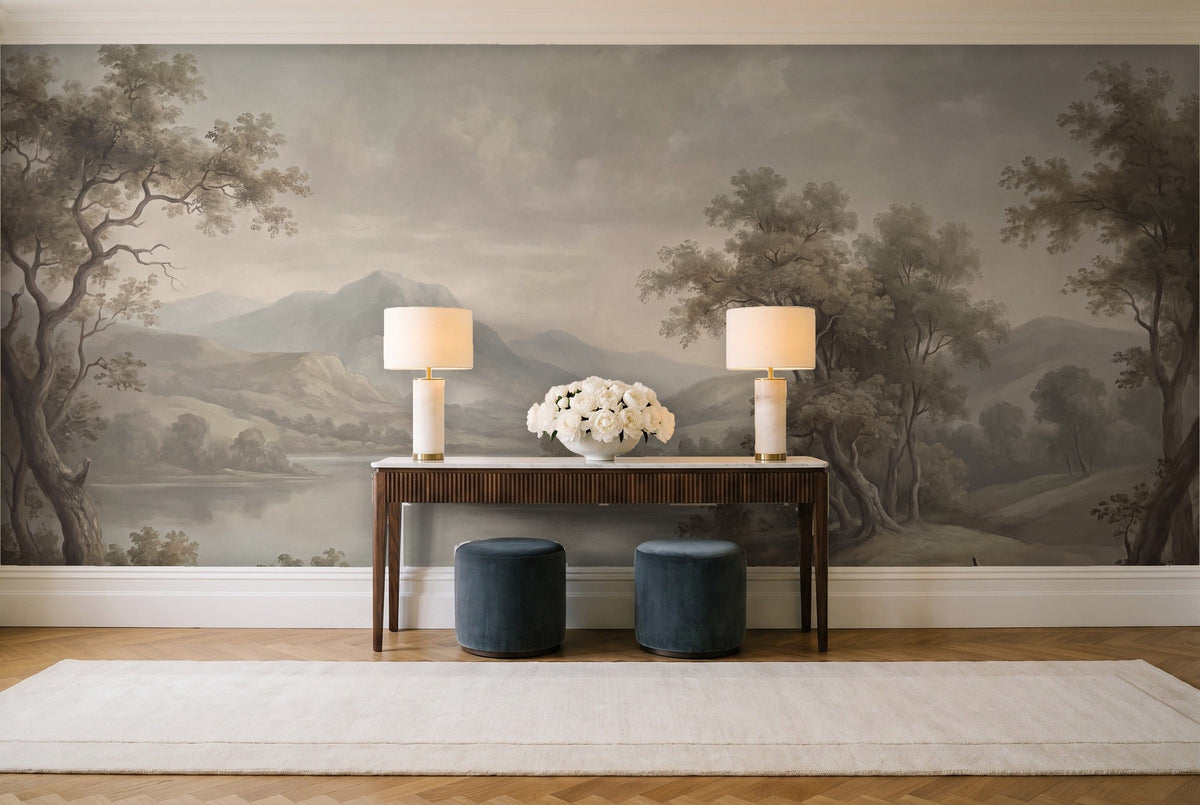 Sage Lake Landscape Mural in an entryway