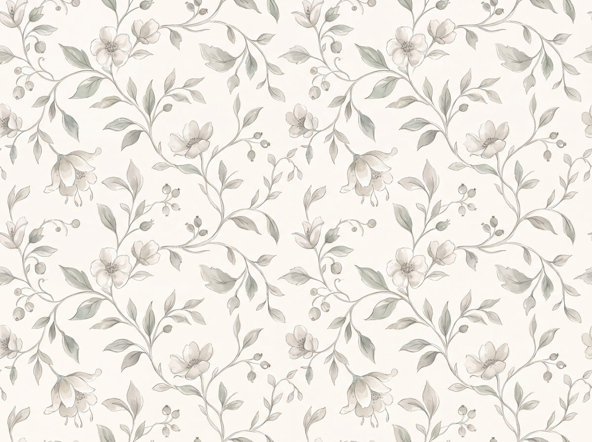 Sage Vine Botanical Mural design