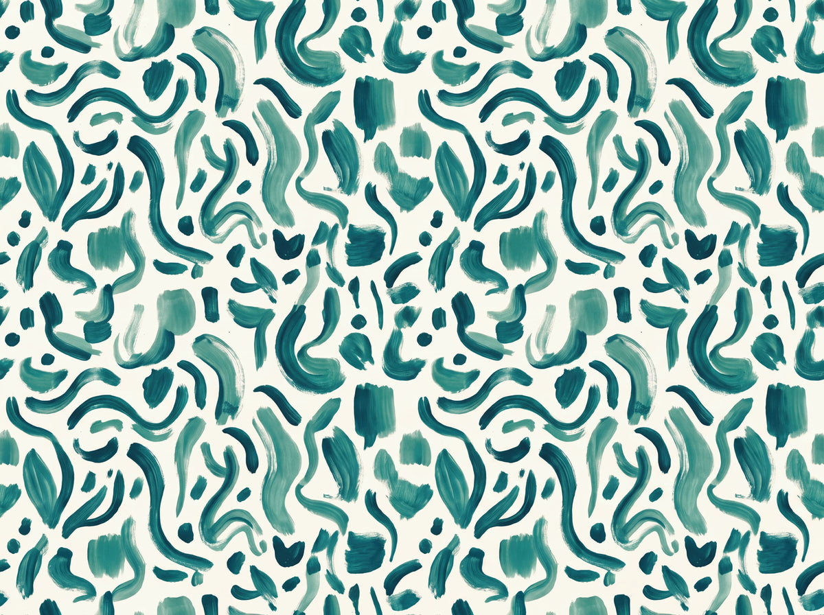 Teal Brushstroke Abstract Mural design