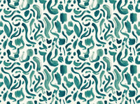 Teal Brushstroke Abstract Mural design