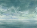 Teal Sky Landscape Mural