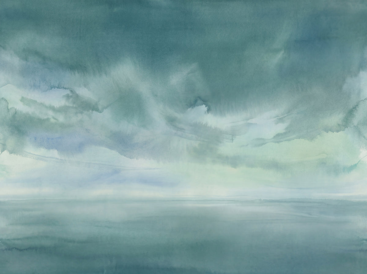 Teal Sky Landscape Mural design