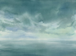 Teal Sky Landscape Mural sample