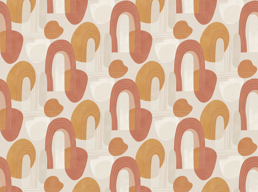 Terracotta Arch Abstract Mural