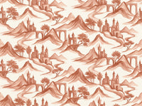 Terracotta Mountain Landscape Mural design