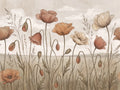 Terracotta Poppy Floral Mural