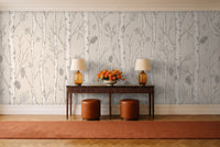 White Birch Botanical Mural in an entryway