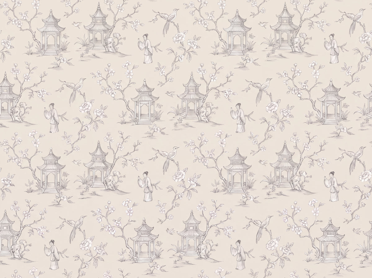 White Chinoiserie Mural design