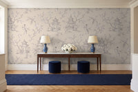 White Chinoiserie Mural in an entryway