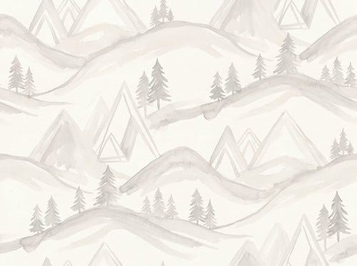 White Mountain Landscape Mural sample on the real paper