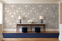 White Polka Dot Mural in an entryway